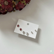 Strawberry silver earring set