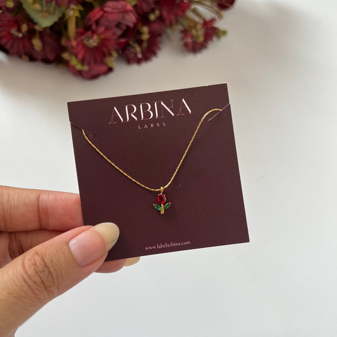 Tulip red necklace